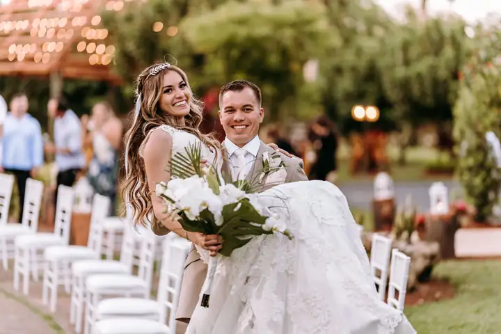 Couple celebrating during the ceremony