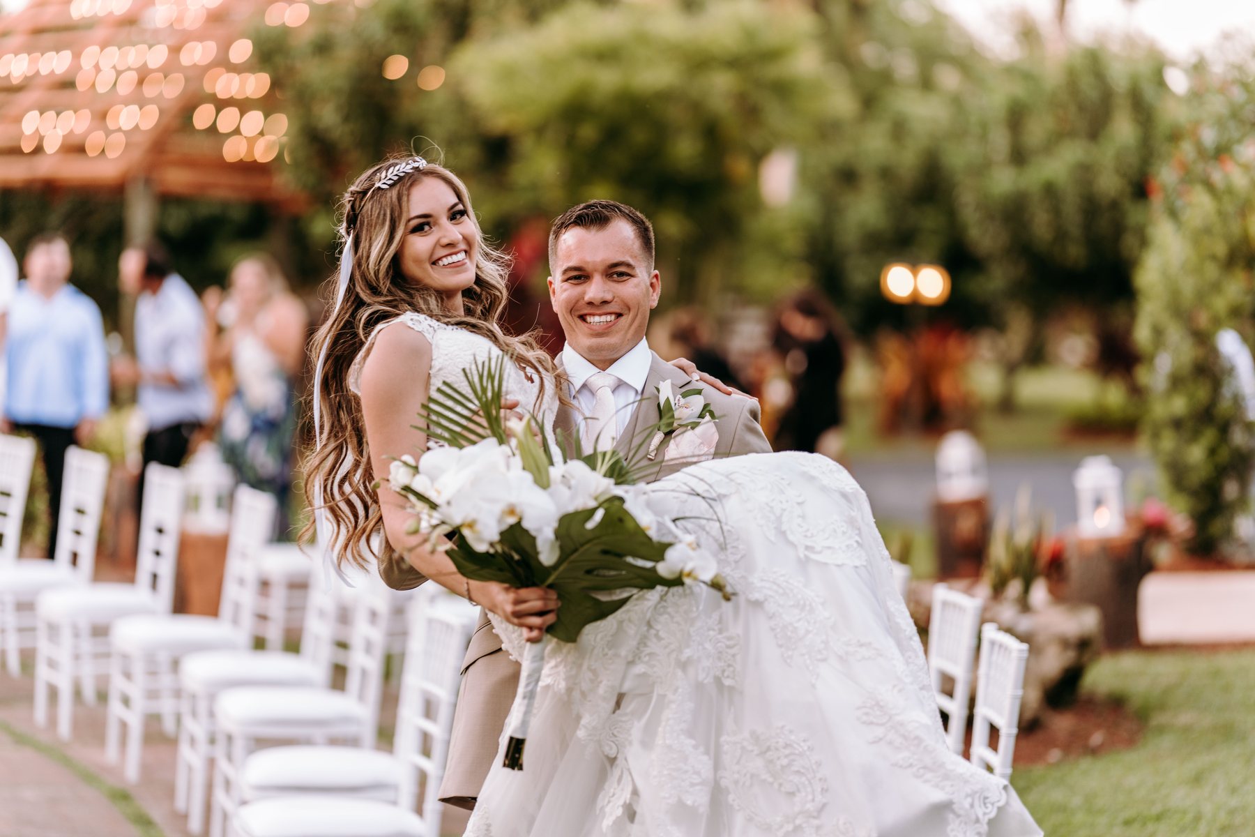 Couple celebrating during the ceremony