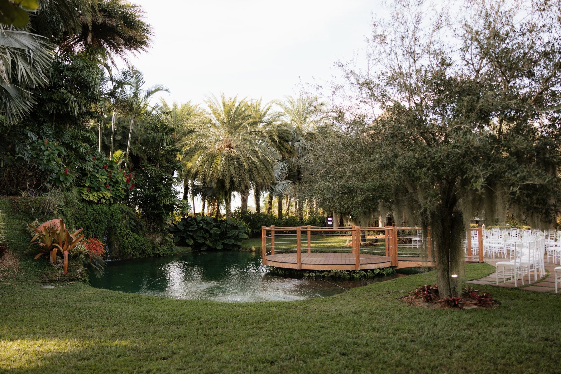 Longan’s Place garden bridge and pond