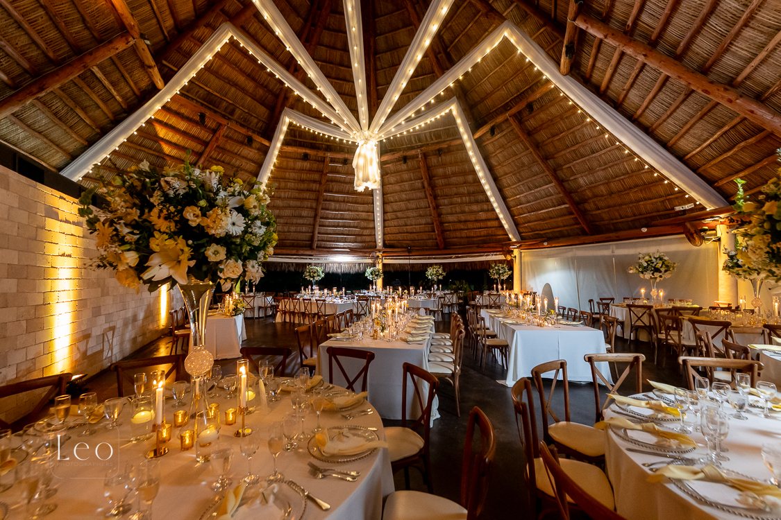 Warm barn reception setup