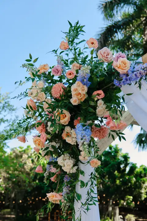 Ceremony floral arch detail