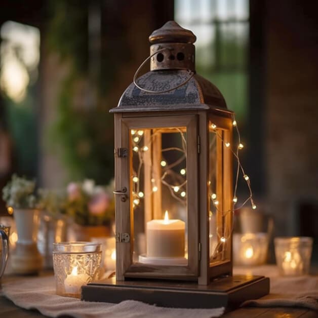 10 Rustic wedding ideas Lantern and Fairy Light Illumination Longans Place